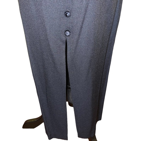 Scarlett Women’s 2 Pc Skirt Set Black Velvet Cuffs Neck Buttons Size 7/8 Vintage - Picture 9 of 11